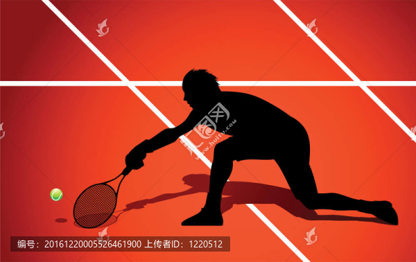 網(wǎng)球運(yùn)動(dòng)員的剪影