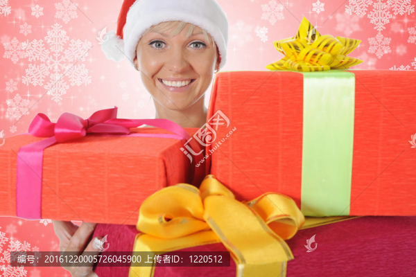美麗的圣誕女人。