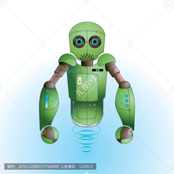 可愛的小彩色機(jī)器人