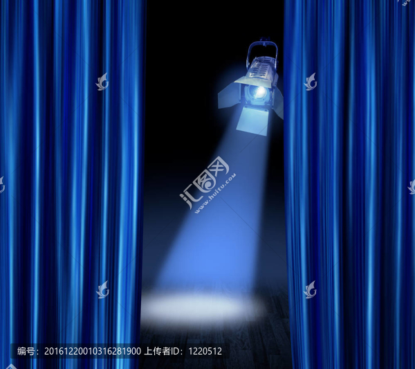 舞臺聚光藍(lán)窗簾