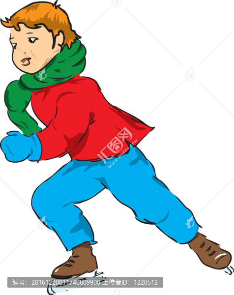 穿溜冰鞋的男孩