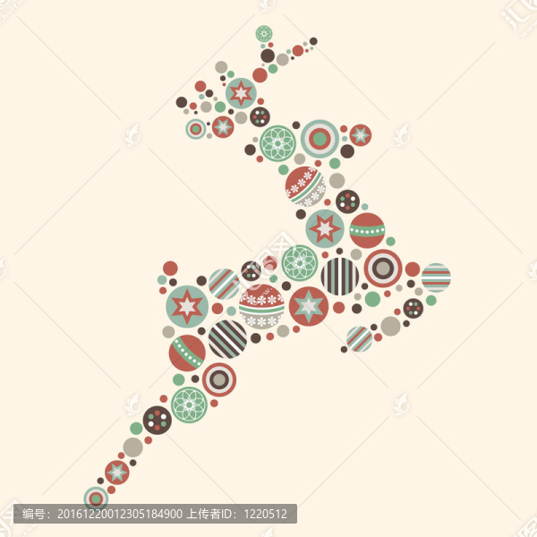 抽象圣誕節(jié)Reindeer,Vector