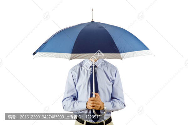 商人手里拿著雨傘在辦公室
