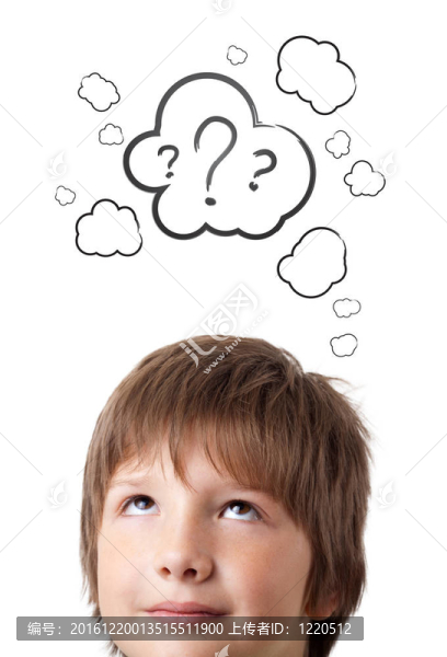 年輕的頭看著白色的痕跡