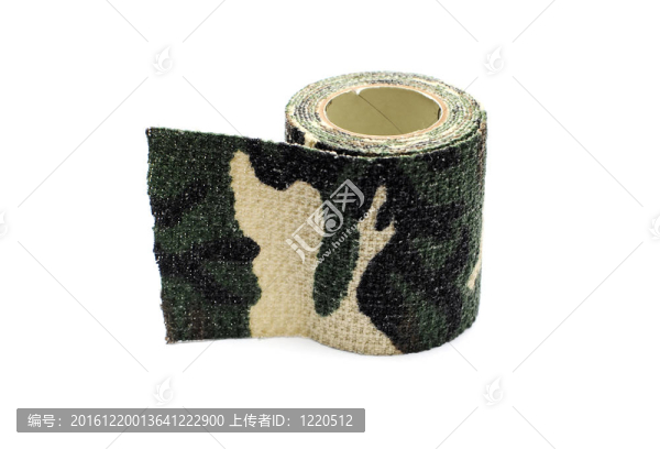 白色背景上的織物偽裝膠帶