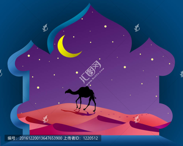 神奇的阿拉伯夜晚駱駝
