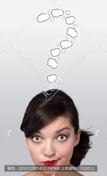 年輕的頭看著白色的痕跡