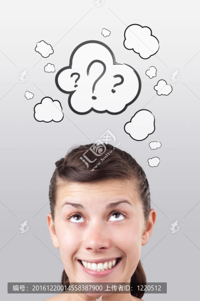 年輕的頭看著白色的痕跡