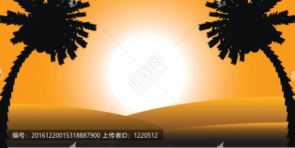 日落時分撒哈拉沙漠