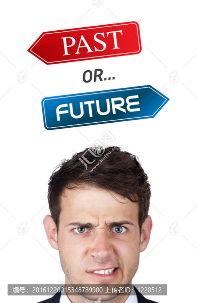 年輕的頭看著積極的消極跡象