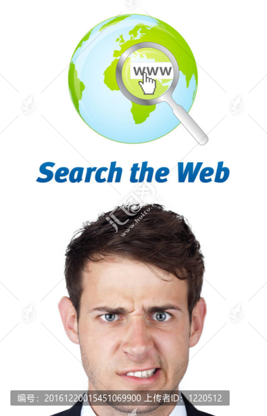 年輕的頭看著互聯(lián)網(wǎng)類(lèi)型的圖標(biāo)