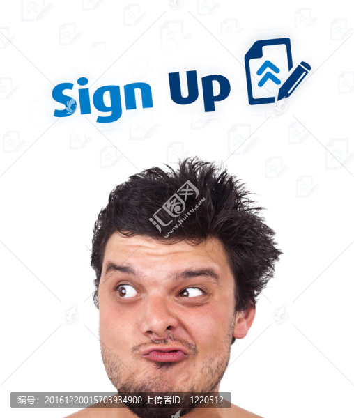 年輕的頭看著互聯(lián)網(wǎng)類型的圖標(biāo)