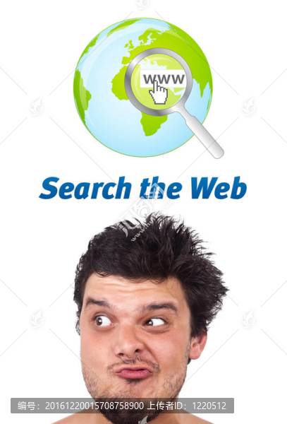 年輕的頭看著互聯(lián)網(wǎng)類型的圖標(biāo)