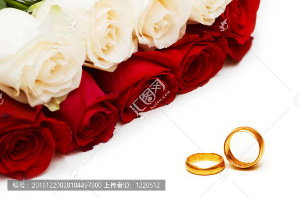 婚禮概念玫瑰和戒指