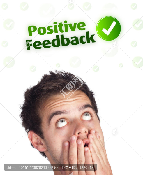年輕的頭看著積極的消極跡象