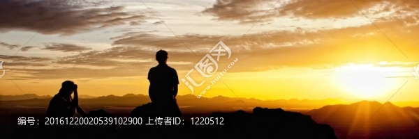 看沙漠的夕陽