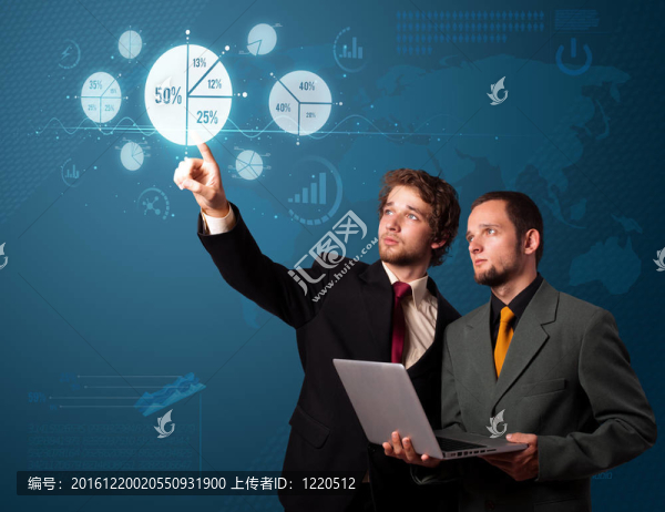 商人按下現(xiàn)代商業(yè)類型的按鈕
