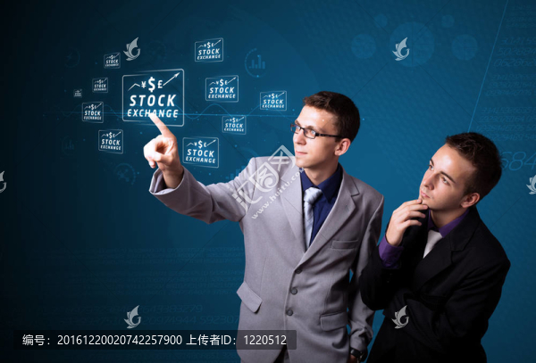 商人按下現(xiàn)代商業(yè)類型的按鈕