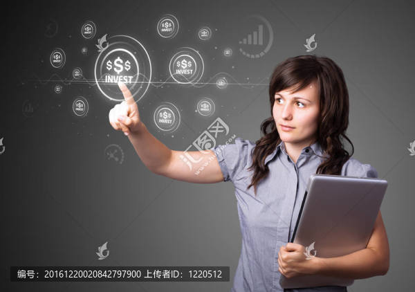 按現(xiàn)代商務型紐扣的商人