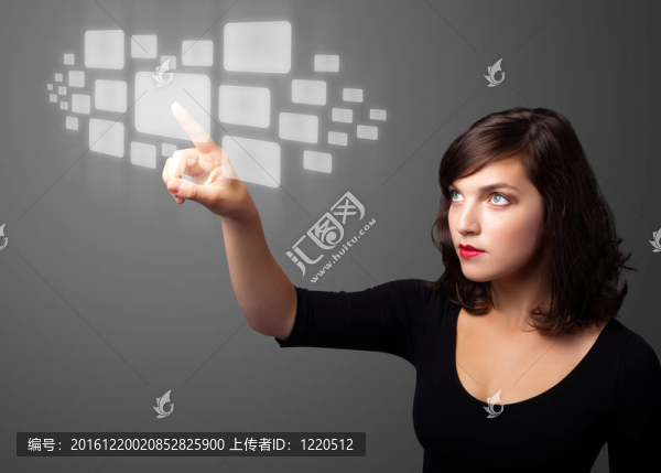 商人按高技術(shù)型現(xiàn)代按鈕
