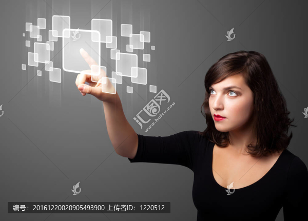 商人按高技術(shù)型現(xiàn)代按鈕