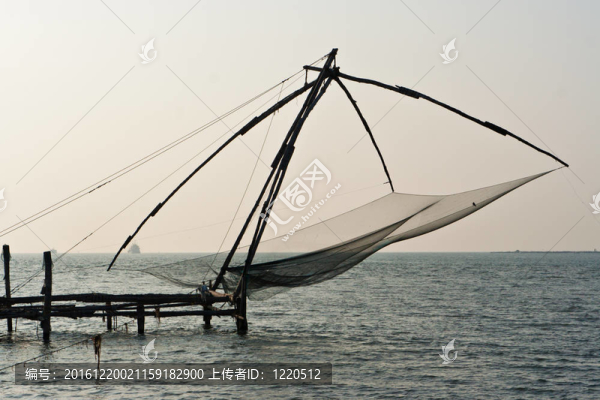 在交趾的中國漁民網(wǎng)；喀拉拉邦；印度