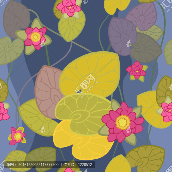 無(wú)縫圖案一朵美麗的粉紅色蓮花