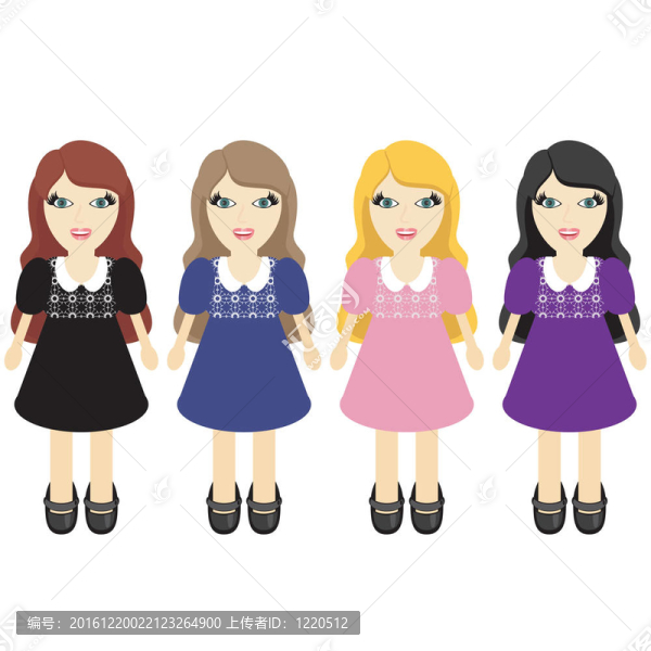 好女孩在白色