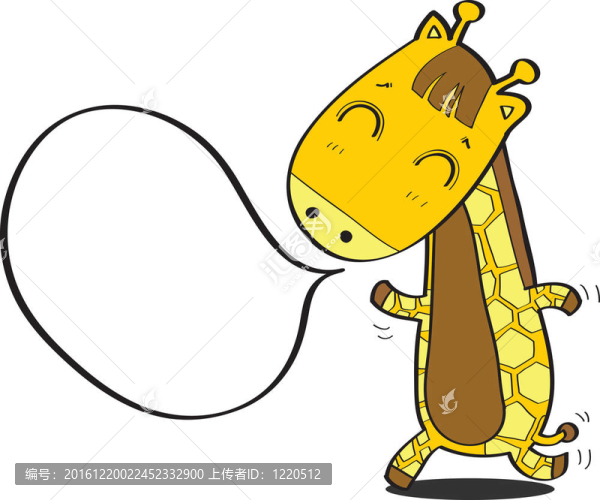 卡通泡泡長頸鹿