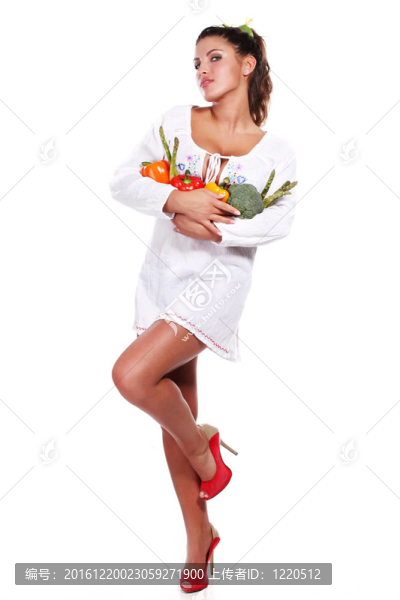 女人和蔬菜