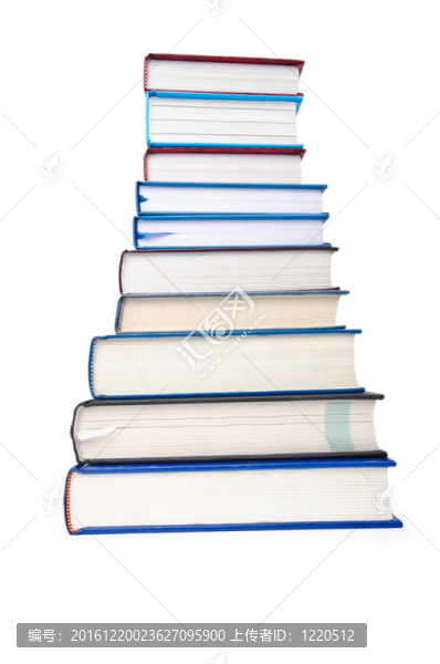 白色的高疊圖書