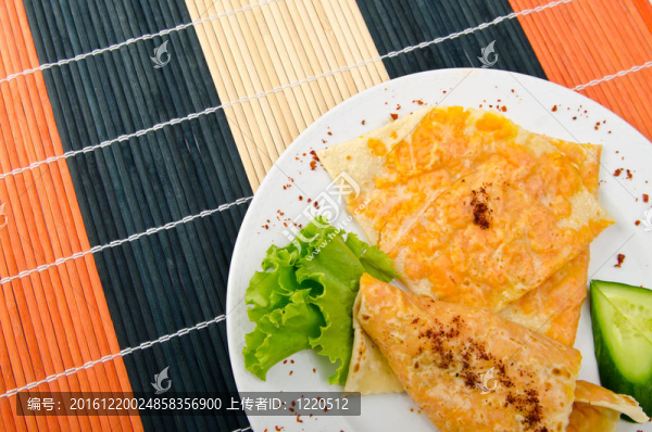 南瓜餡panckes在板