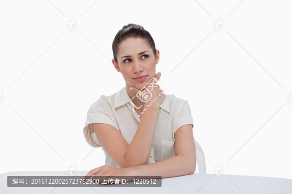 體貼的女商人坐