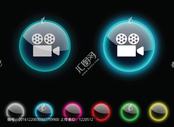 電影按鈕。