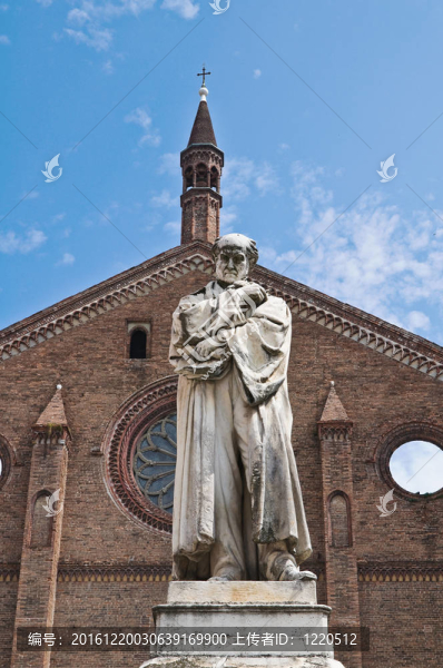 Gian,Domenico,Romagnosi的雕像。皮亞琴察。Emilia,Romagna。意大利