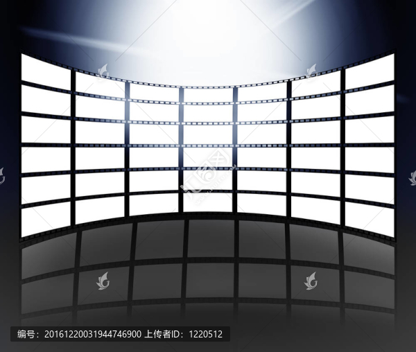 具有白色背景的電影和電視屏幕