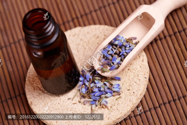 干薰衣草花瓣與浸漬油