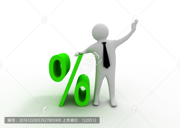 3D人與符號百分比