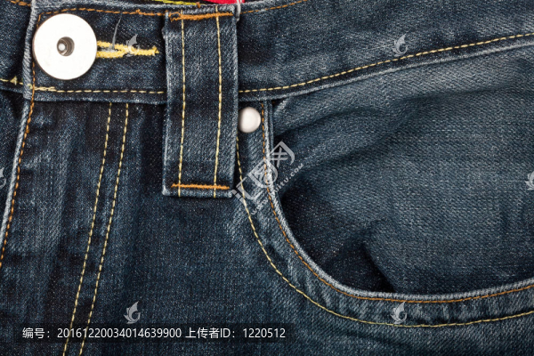藍色牛仔面料口袋
