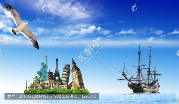 海洋中的帆船