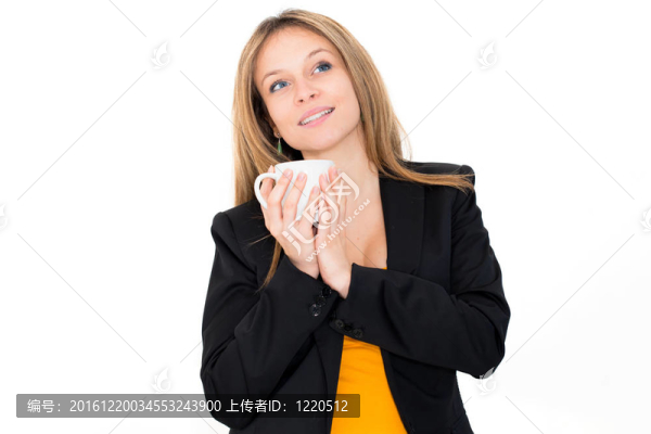 女人喝咖啡