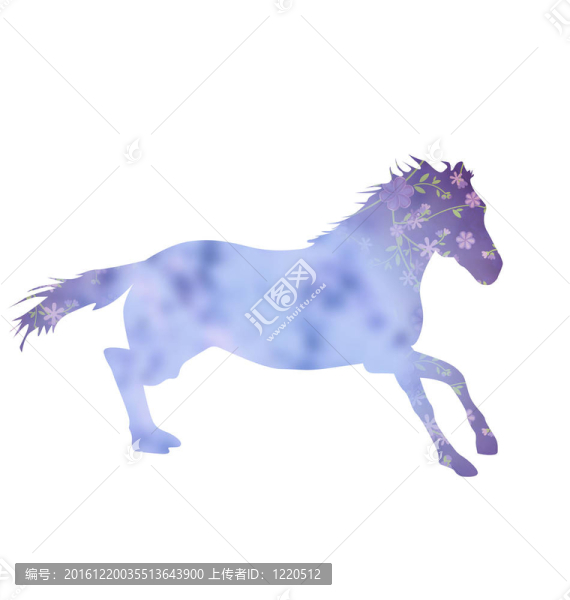 藍(lán)色紋理運(yùn)行馬剪影孤立在白色