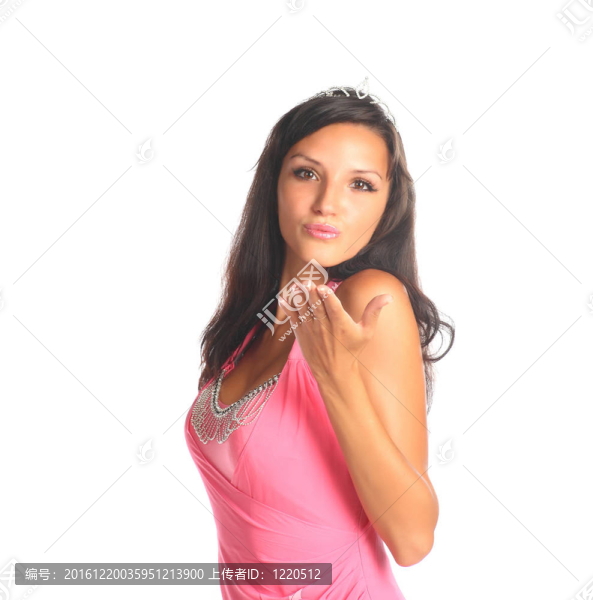 年輕漂亮的黑發(fā)女人隔離