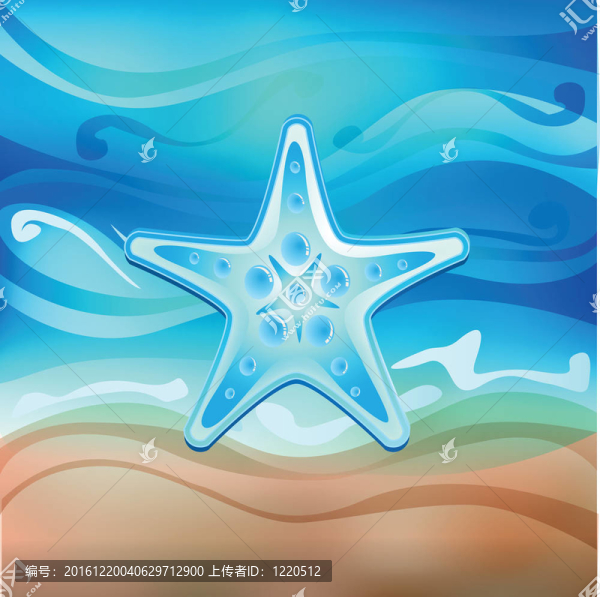 沙灘上的海星圖