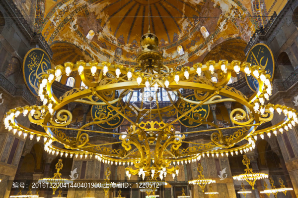 在伊斯坦布爾的土耳其內(nèi)部鑲嵌在Hagia,Sophia