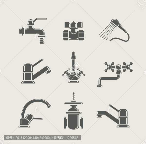 供水水龍頭攪拌機(jī)；水龍頭；水閥設(shè)置圖標(biāo)