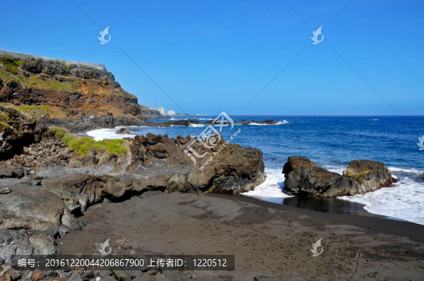 在特內(nèi)里費(fèi)bollullo海灘；加那利群島；西班牙
