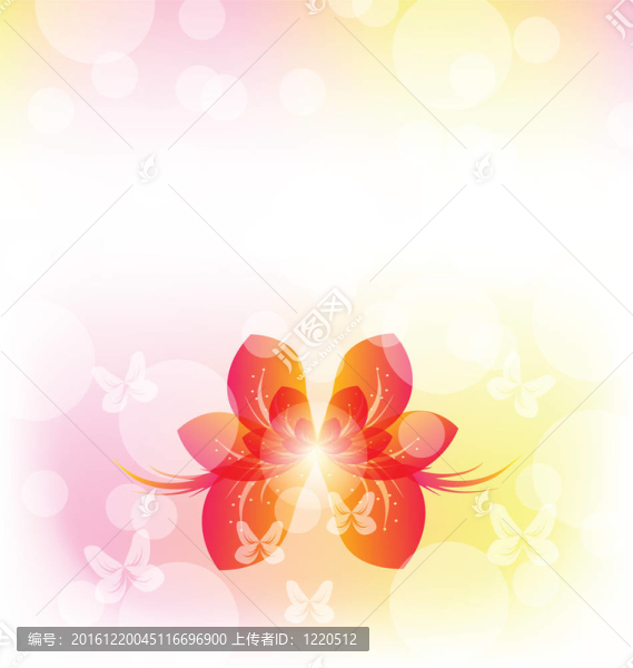 優(yōu)雅的邀請(qǐng)與紅色透明蝴蝶和復(fù)制空間