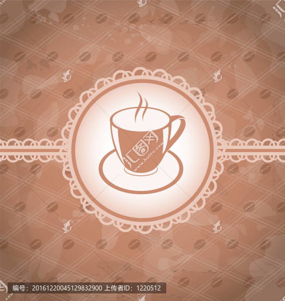 咖啡杯與標(biāo)簽舊垃圾背景；咖啡豆的特