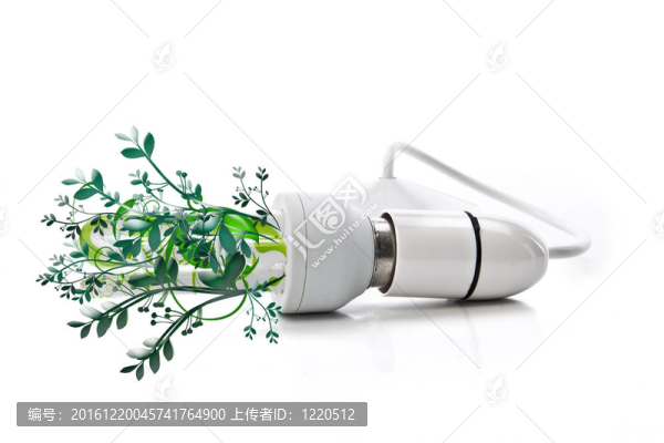 節(jié)能熒光燈泡在白色背景